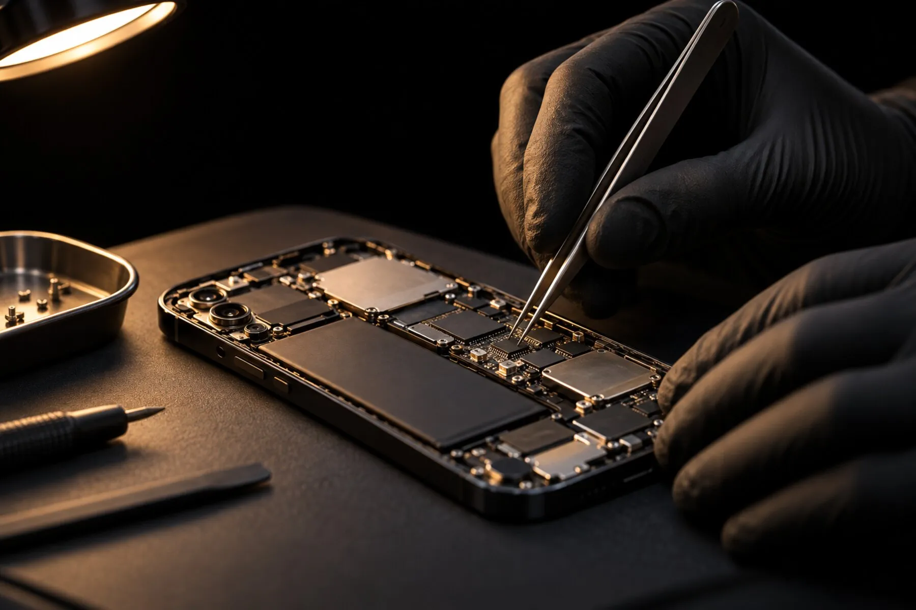 Bancada de reparo de celulares